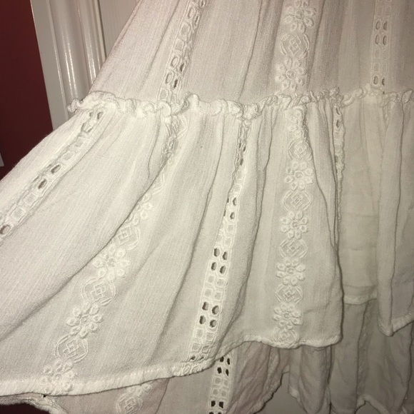 Free people eyelet dress white embroidered xs open back 0 2 - Picture 2 of 5